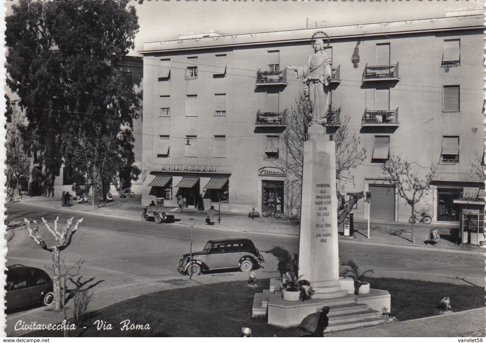 CIVITAVECCHIA-VIA ROMA-CARTOLINA VERA FOTOGRAFIA VIAGGIATA TRA IL 1950-1955 - Civitavecchia