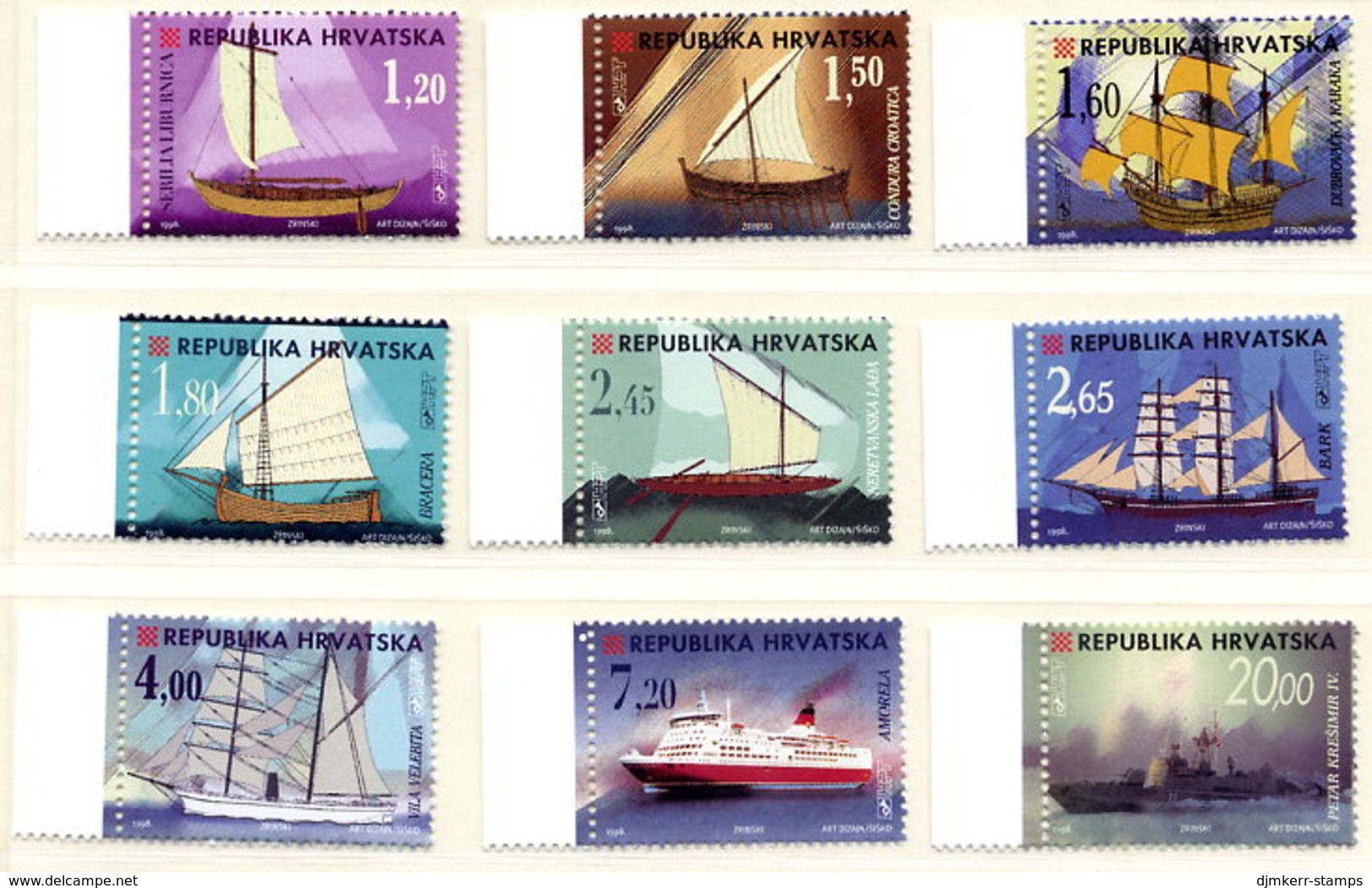 CROATIA 1998 Definitive: Ships, MNH / **..  Michel 473-81 - Croacia