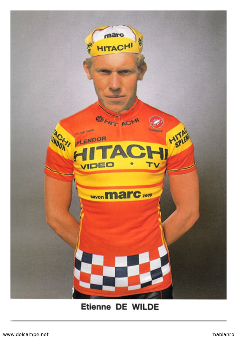 CARTE CYCLISME ETIENNE DE WILDE GROUPE TEAM HITACHI - Cyclisme