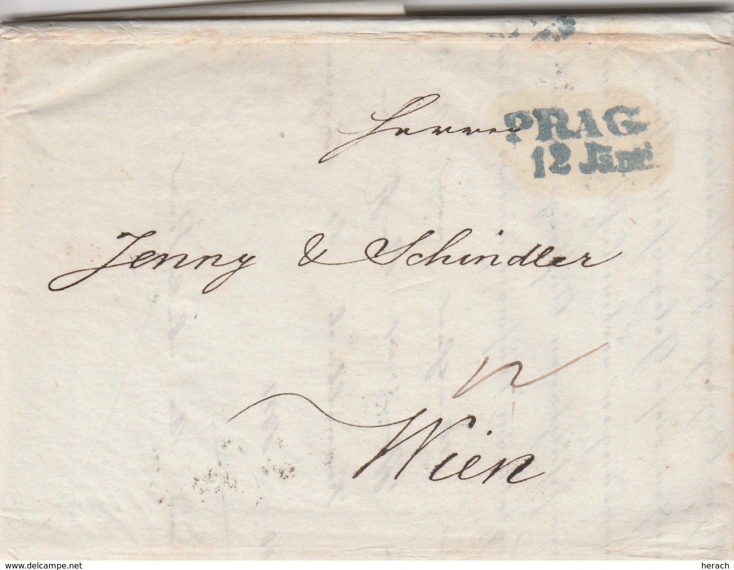 Autriche Lettre Prag 1843 - ...-1850 Voorfilatelie