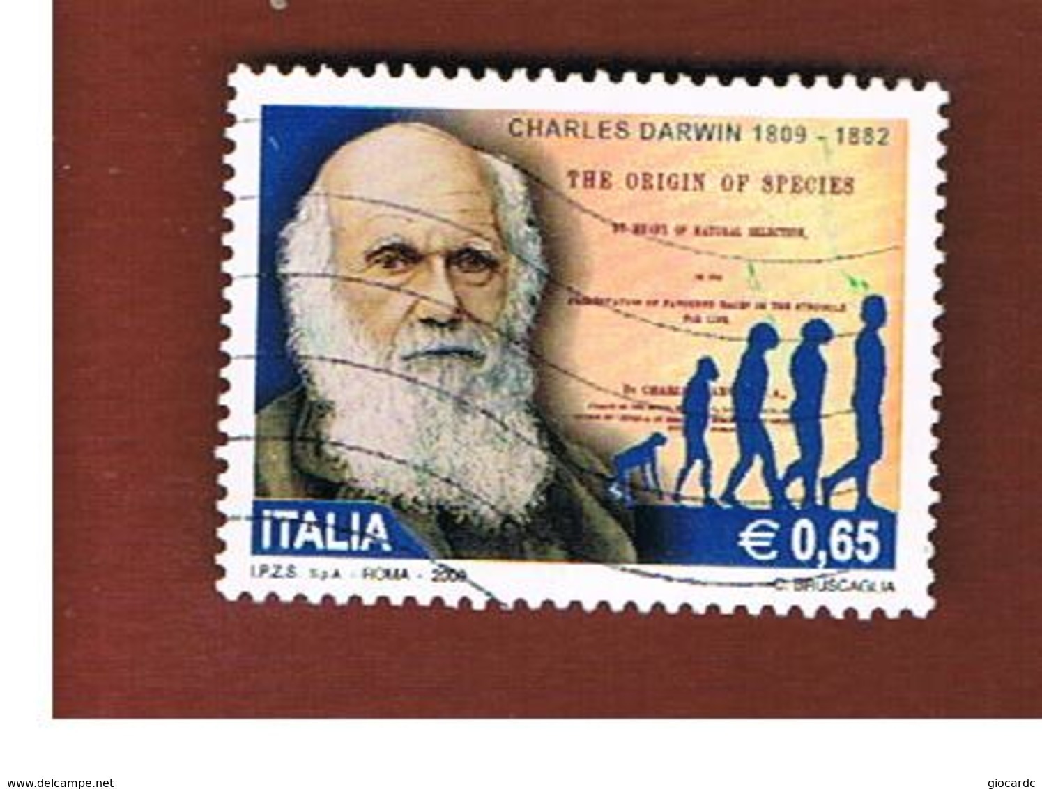 ITALIA REPUBBLICA  -  2009  C. DARWIN     - USATO ° - 2001-10: Usati