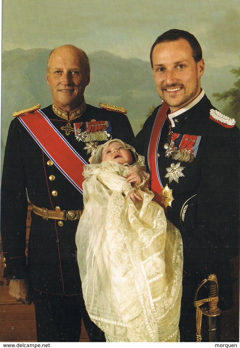 33648. Entero Postal OSLO (Noruega)  2004. Rey Y Principe De Noruega Con Princesa Ingrid Alexandra - Enteros Postales