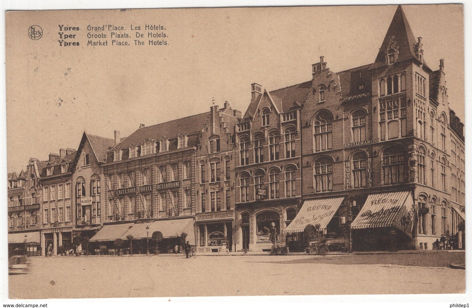 CP-JEN: Ypres - Grand'Place. Les Hôtels. - Ieper