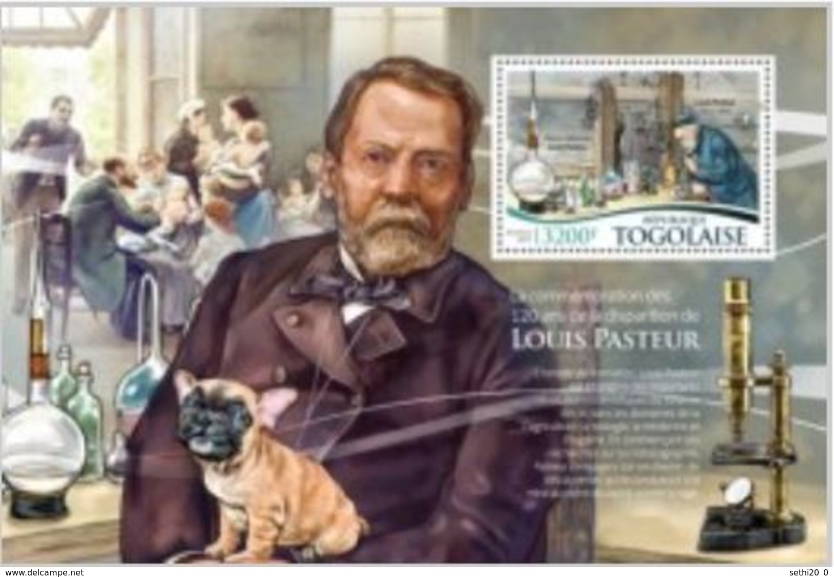 Togo 2015 Louis Pasteur Chien Dog Microscope   MNH - Louis Pasteur