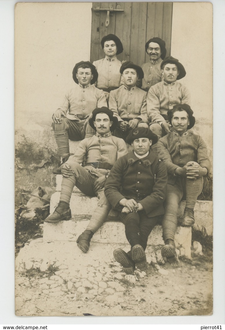 MILITARIA - REGIMENTS - VILLEFRANCHE SUR MER - Portrait Militaires Du 24ème Chasseurs Alpins 2ème Section 5ème Escouade - Regimientos