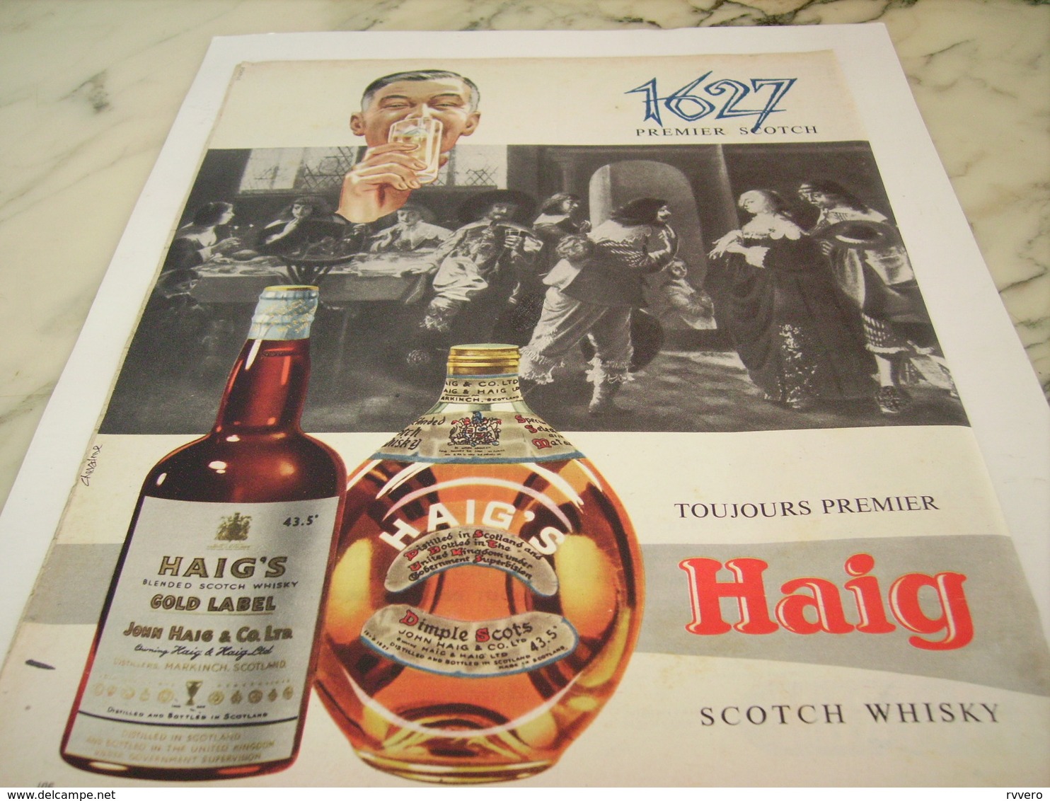 ANCIENNE PUBLICITE TOUJOURS  PREMIER WHISKY HAIG 1956 - Alcools