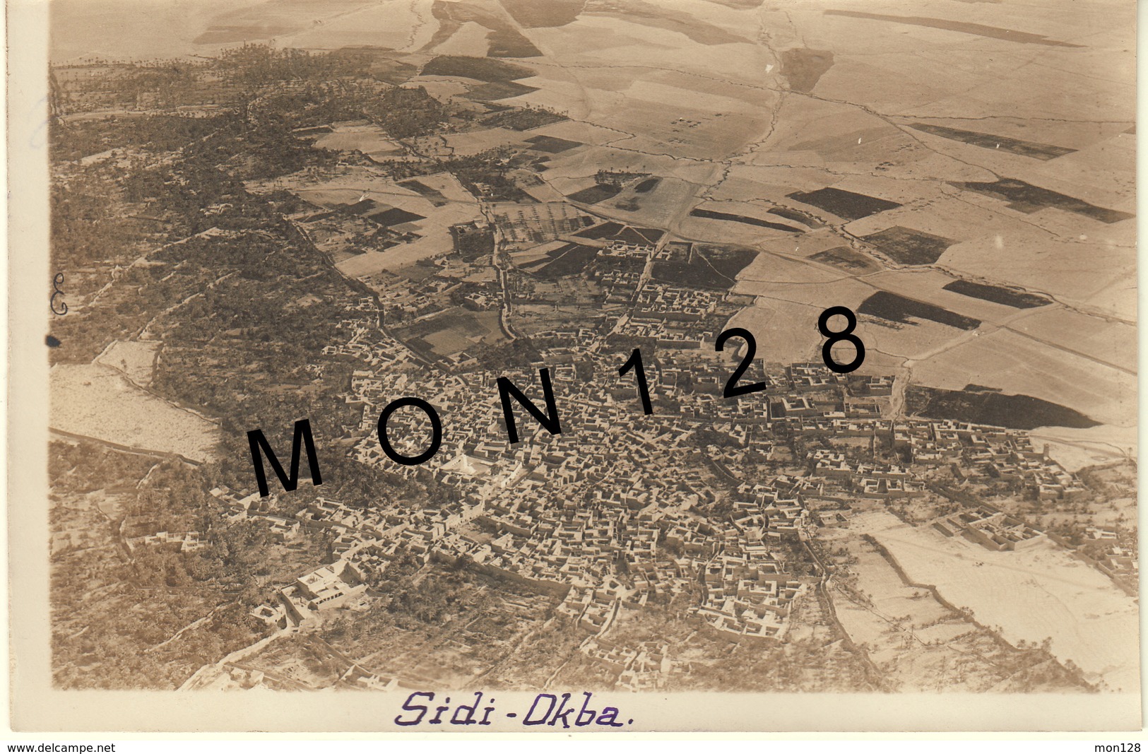 ALGERIE-WILAYA DE BISKRA - SIDI OKBA - VUE AERIENNE - PHOTO 1917 - 17x11 Cms - Aviation