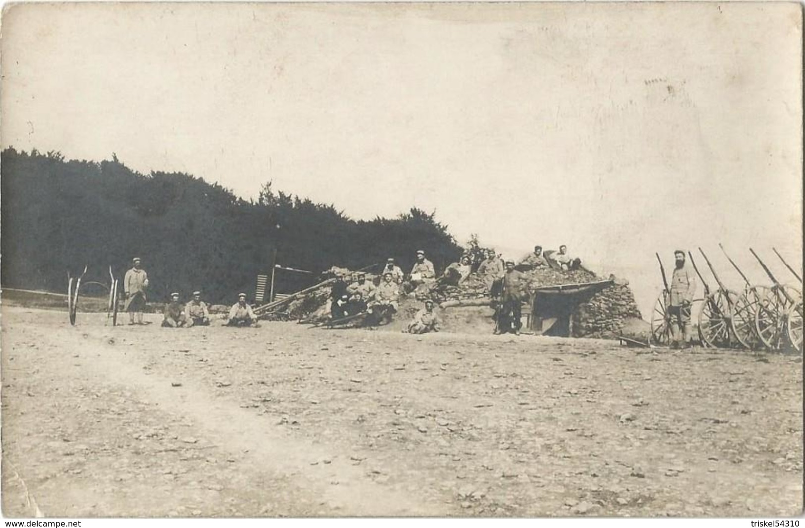 Carte Photo Soldats Français Croix Rouge Avec Brancards  / 14-18 / WW1 / POILU - 1914-18