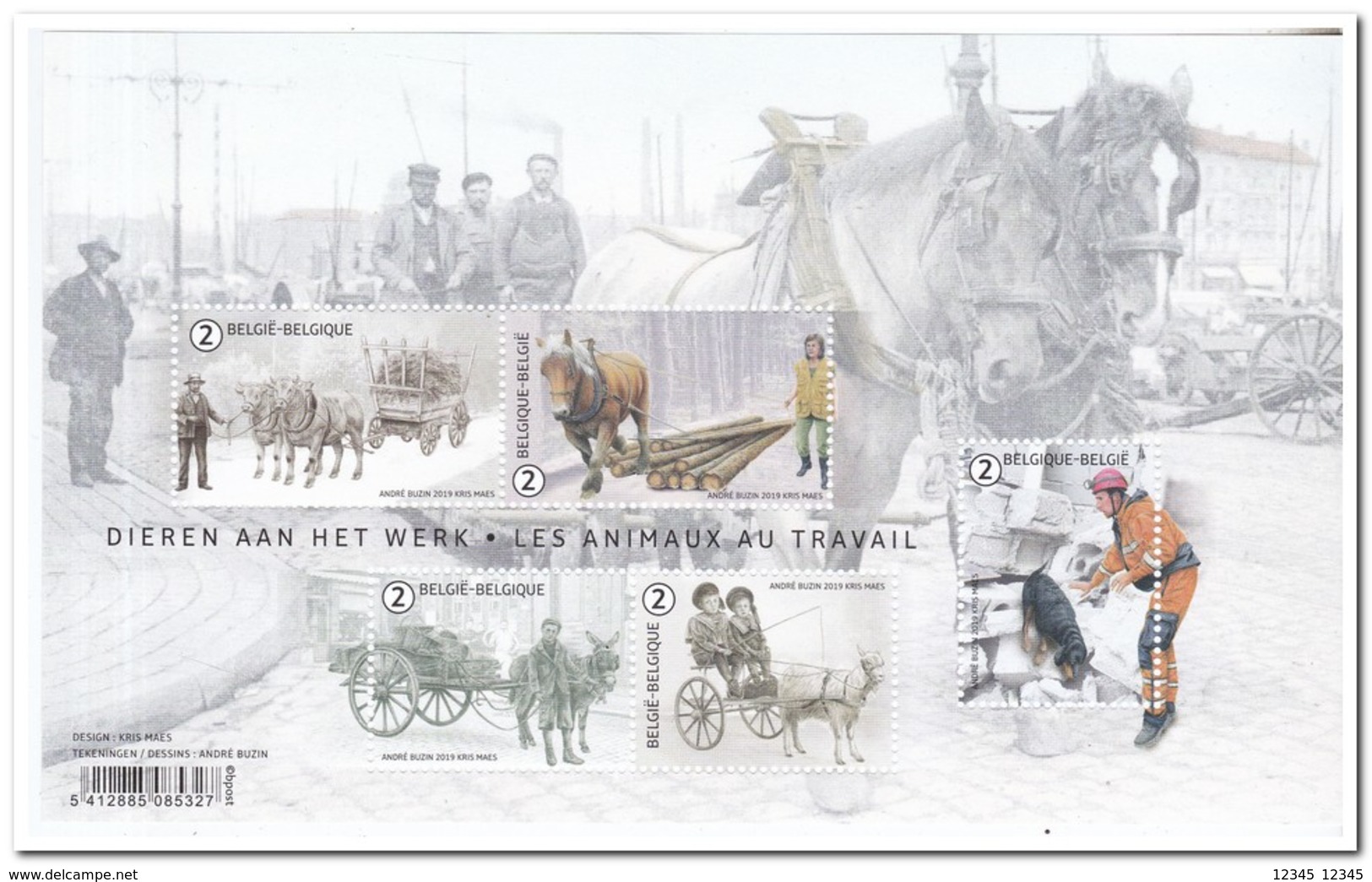 België 2019, Postfris MNH, Working Animals - Ungebraucht