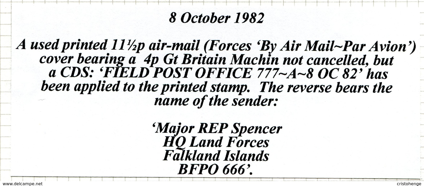 Ascension 1982 BFPO - Field Post Office 777 GB Stationery Cover To England - Ascension