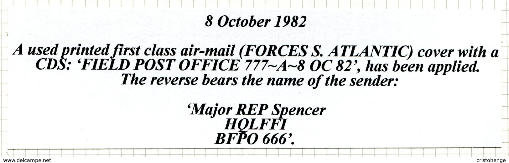 Ascension 1982 BFPO Forces South Atlantic - Field Post Office 777 GB Stationery Cover To England - Ascension