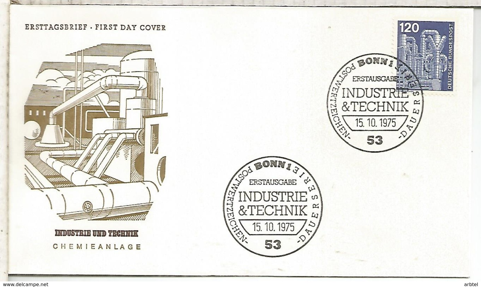 ALEMANIA FDC BONN 1975 INDUSTRIA Y TECNICA INDUSTRIA QUIMICA CHEMICAL - Química