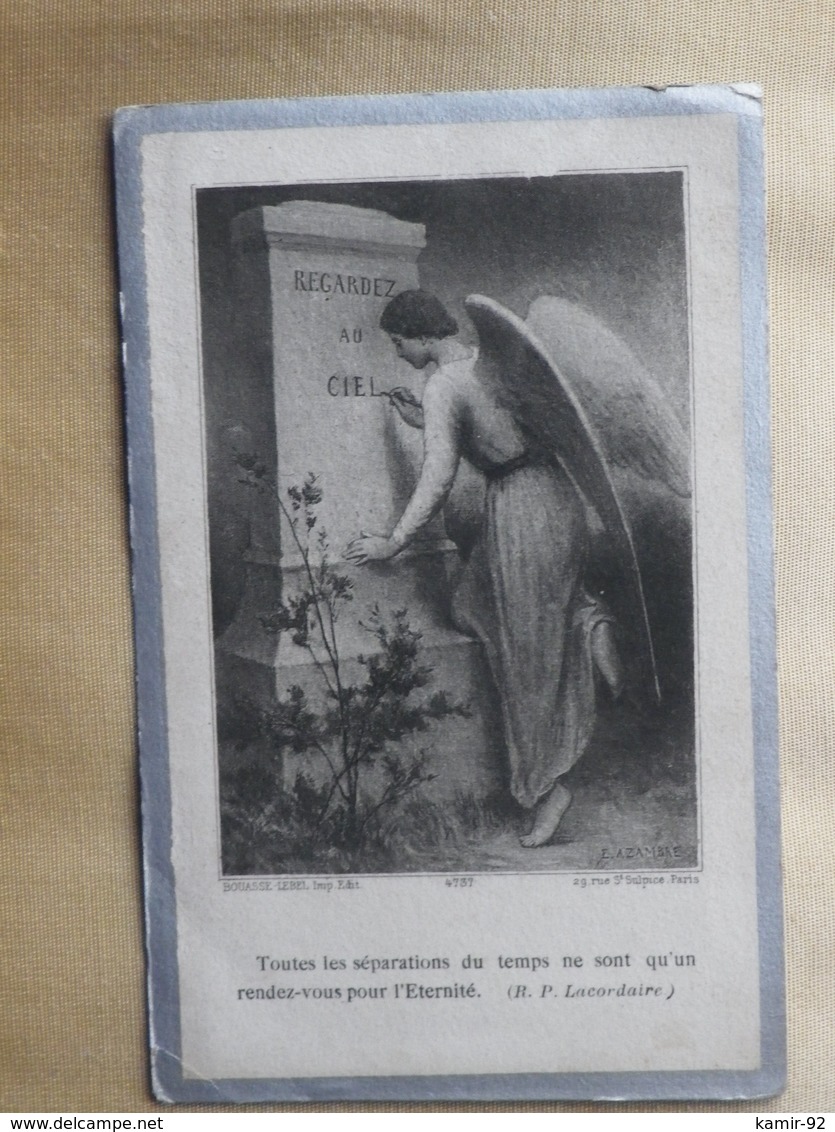 Faire Part De Décés Maurice Poulain (16 Ans) Le 7 Oct 1918 Dessin D'etienne Azambres - Décès
