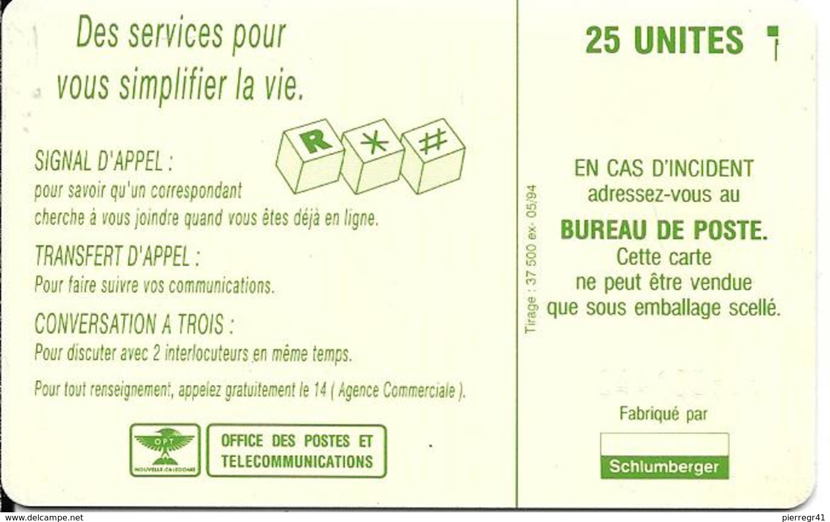 CARTE-PUCE-NOUVELLE-CALED ONNIE-25U-NC10 A-SC5-05/94- PATCHWORK TELECARTES-V° 9 TGN°44100806-UTILISEE-TBE- - Nouvelle-Calédonie