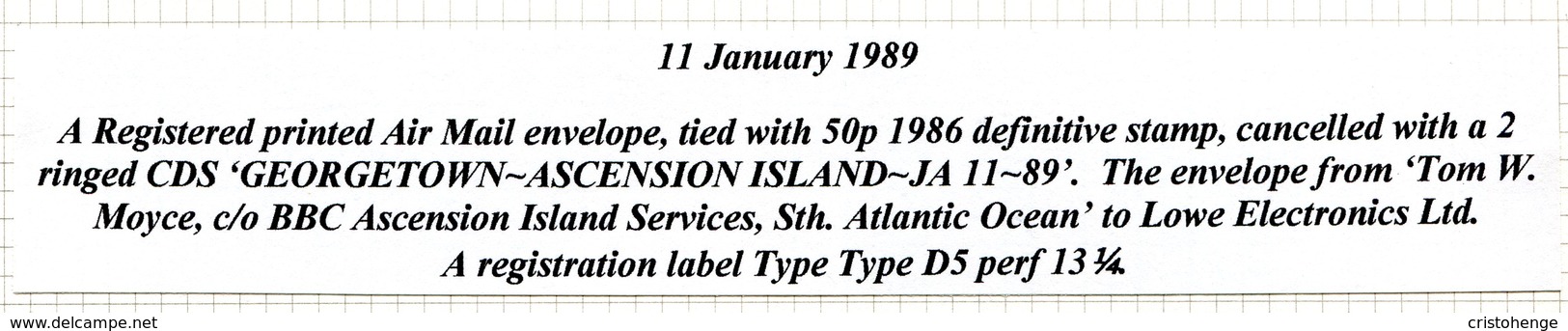 Ascension 1989 BBC Island Services Cover To England - Ascension