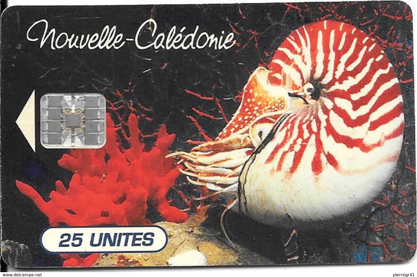 CARTE-PUCE-NOUVELLE-CALED ONNIE-25U-NC 38-N°Rge C5B154654-NAUTILE DE L AQUARIUM -TBE-LUXE - Nouvelle-Calédonie