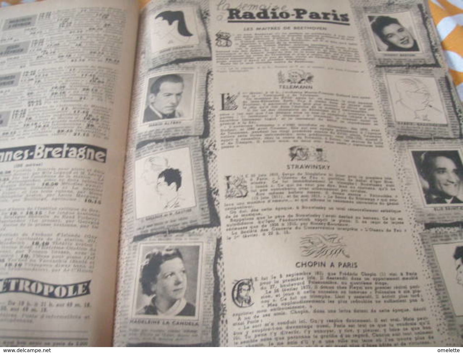 ONDES RADIO PARIS/MICHELE DORLAN /KREUDER /COLLABORATION TESSIER/CHARLOTTE LYSES RAYMOND BOUR /ROUMANIE/PROGRAMME - 1900 - 1949