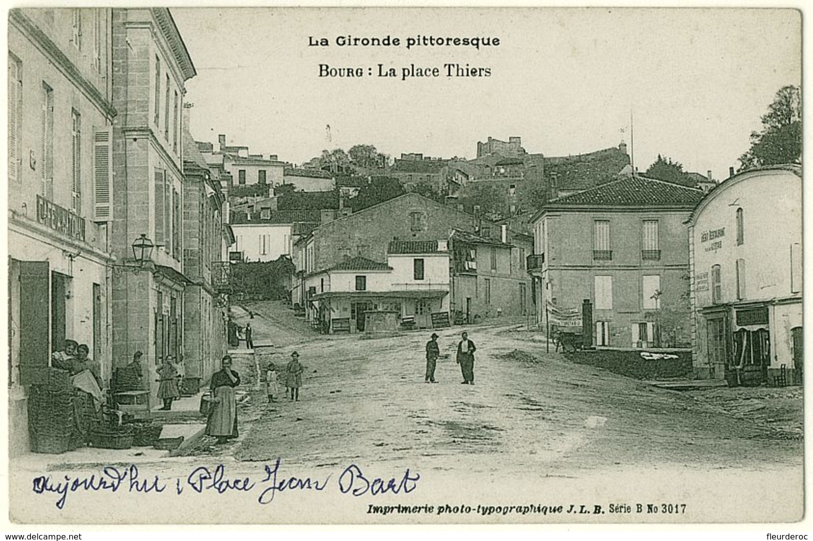 33 - B55354CPA - BOURG SUR GIRONDE - Place Thiers - Jean Bart - Très Bon état - GIRONDE - Autres & Non Classés