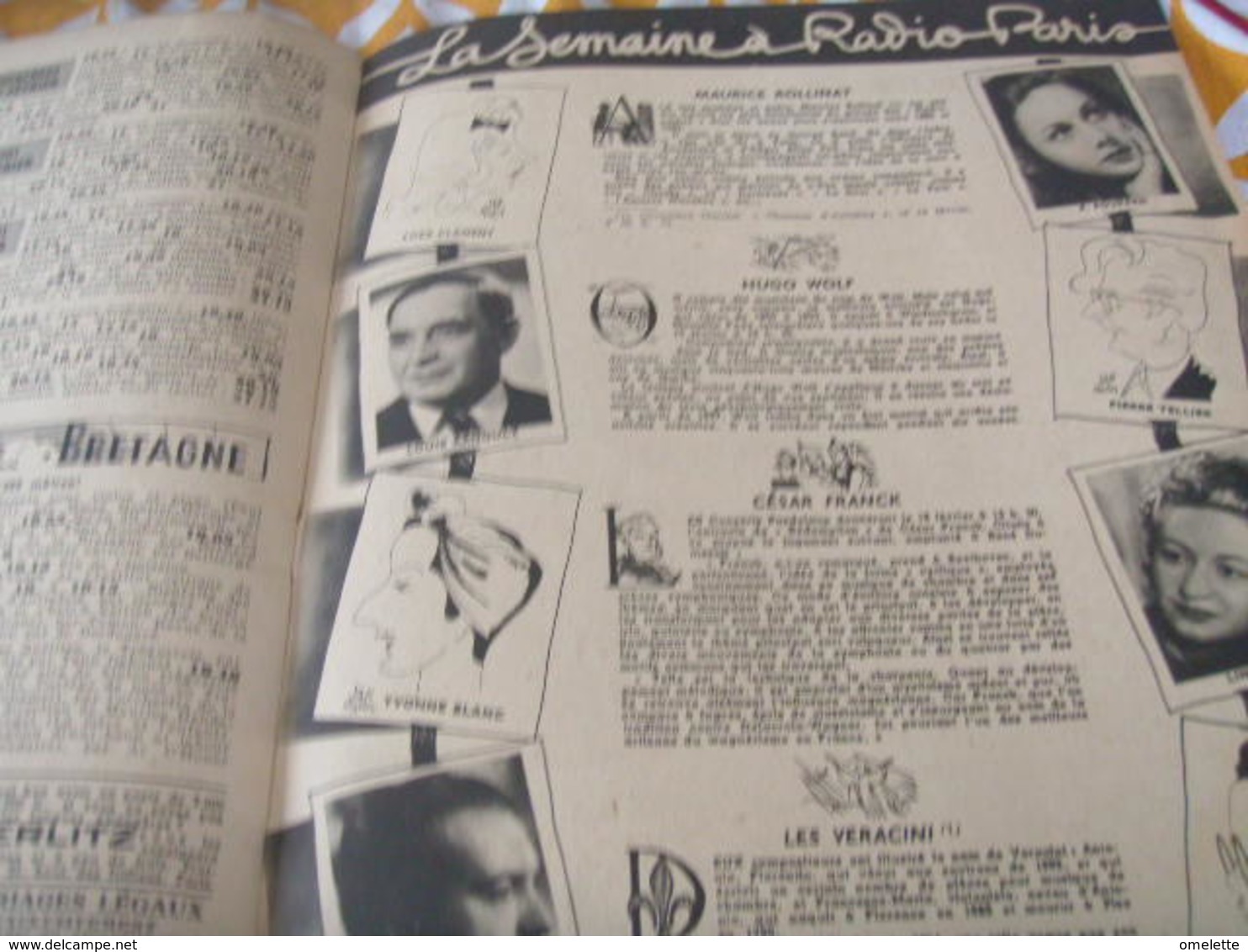 ONDES RADIO PARIS/JACQUES JANSEN/COLLABORATION TESSIER/CONCERT LAMOUREUX/JACQUES DUTAL ANNIE ROZANNE/MONY DALMES/LOTERIE - 1900 - 1949