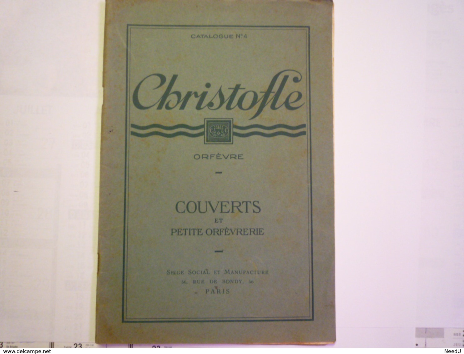 GP 2019 - 1937  CATALOGUE "CHRISTOFLE"  N°4  1927  Couverts Et Petite Orfèvrerie  (55 Pages)  XXX - Publicités