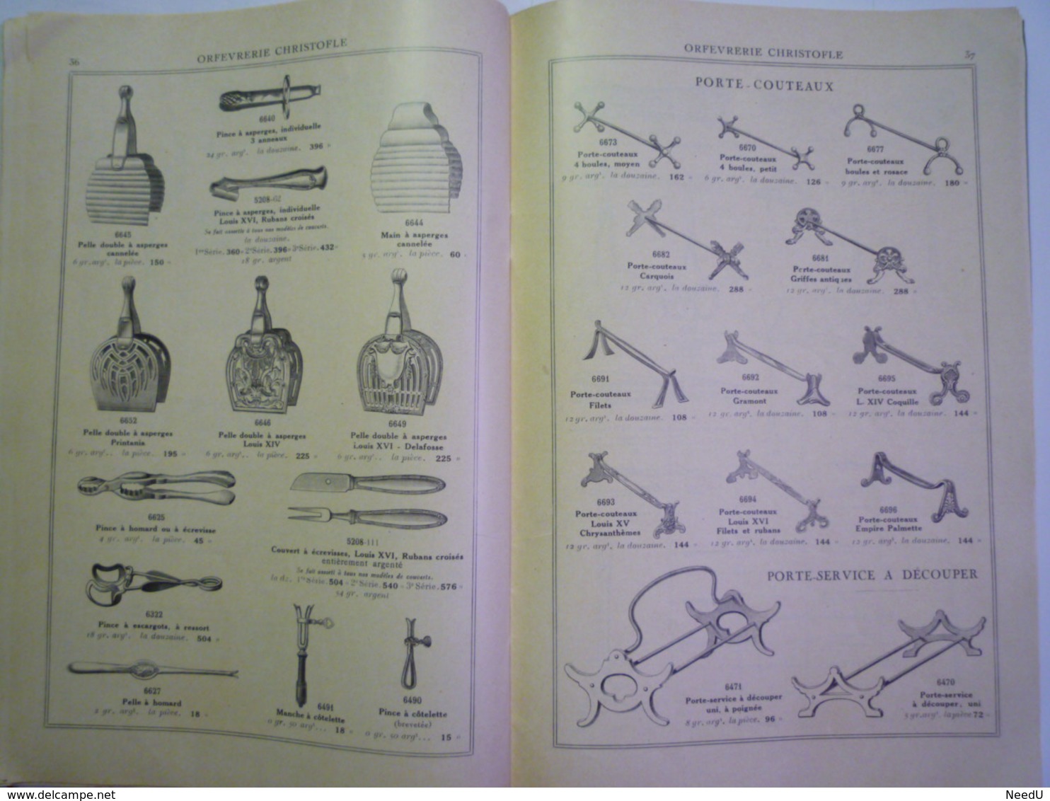 GP 2019 - 1937  CATALOGUE "CHRISTOFLE"  N°4  1927  Couverts et petite orfèvrerie  (55 pages)  XXX