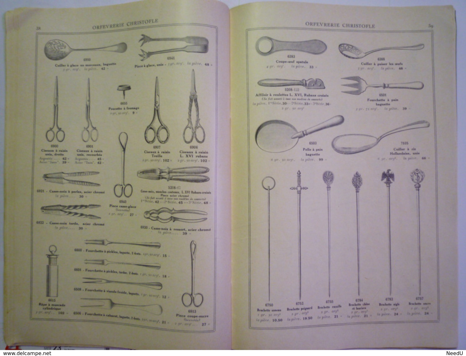 GP 2019 - 1937  CATALOGUE "CHRISTOFLE"  N°4  1927  Couverts et petite orfèvrerie  (55 pages)  XXX