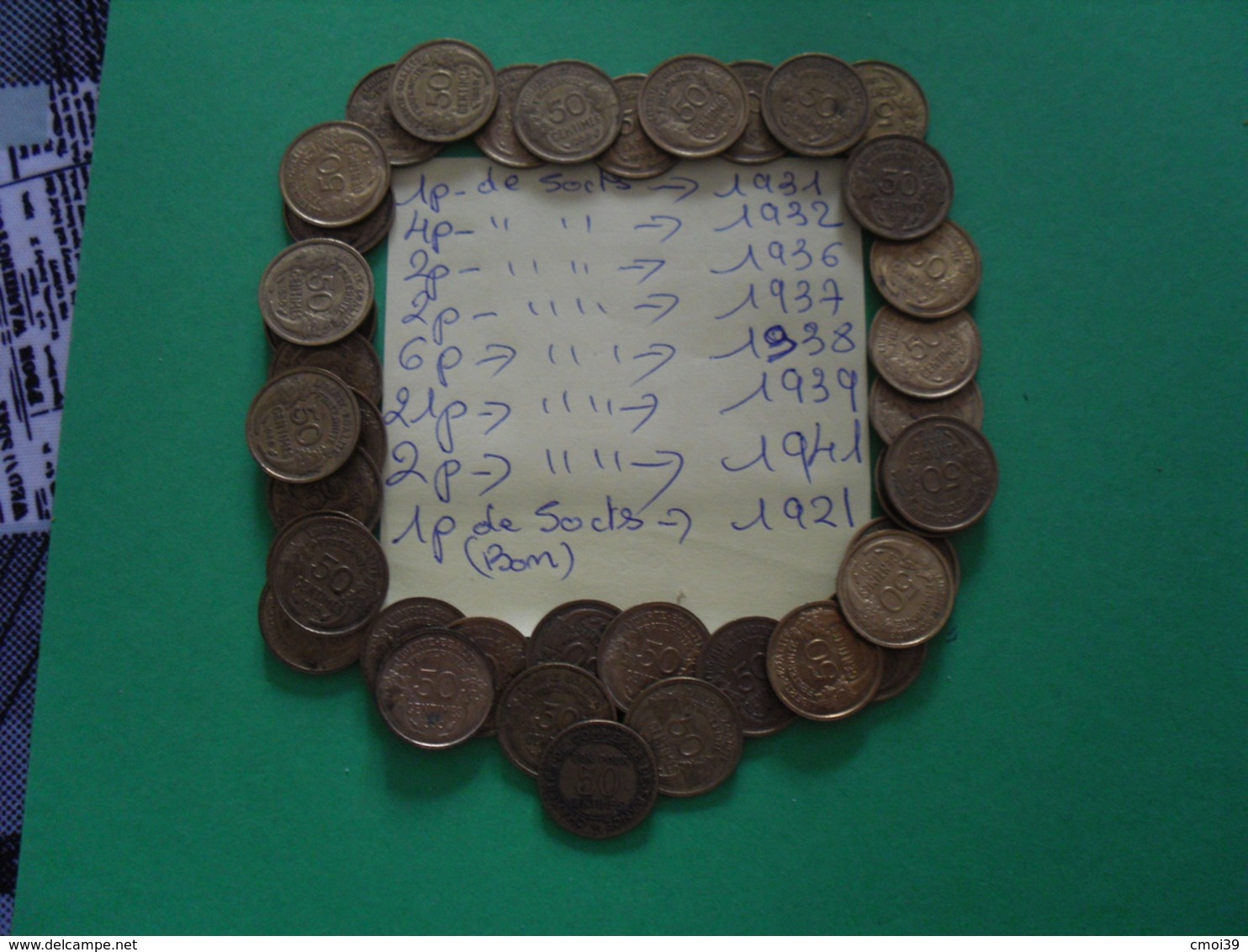 37 Pièces De 50 Cts Et Une Pièce ( Bon Pour50cts) - Mezclas - Monedas
