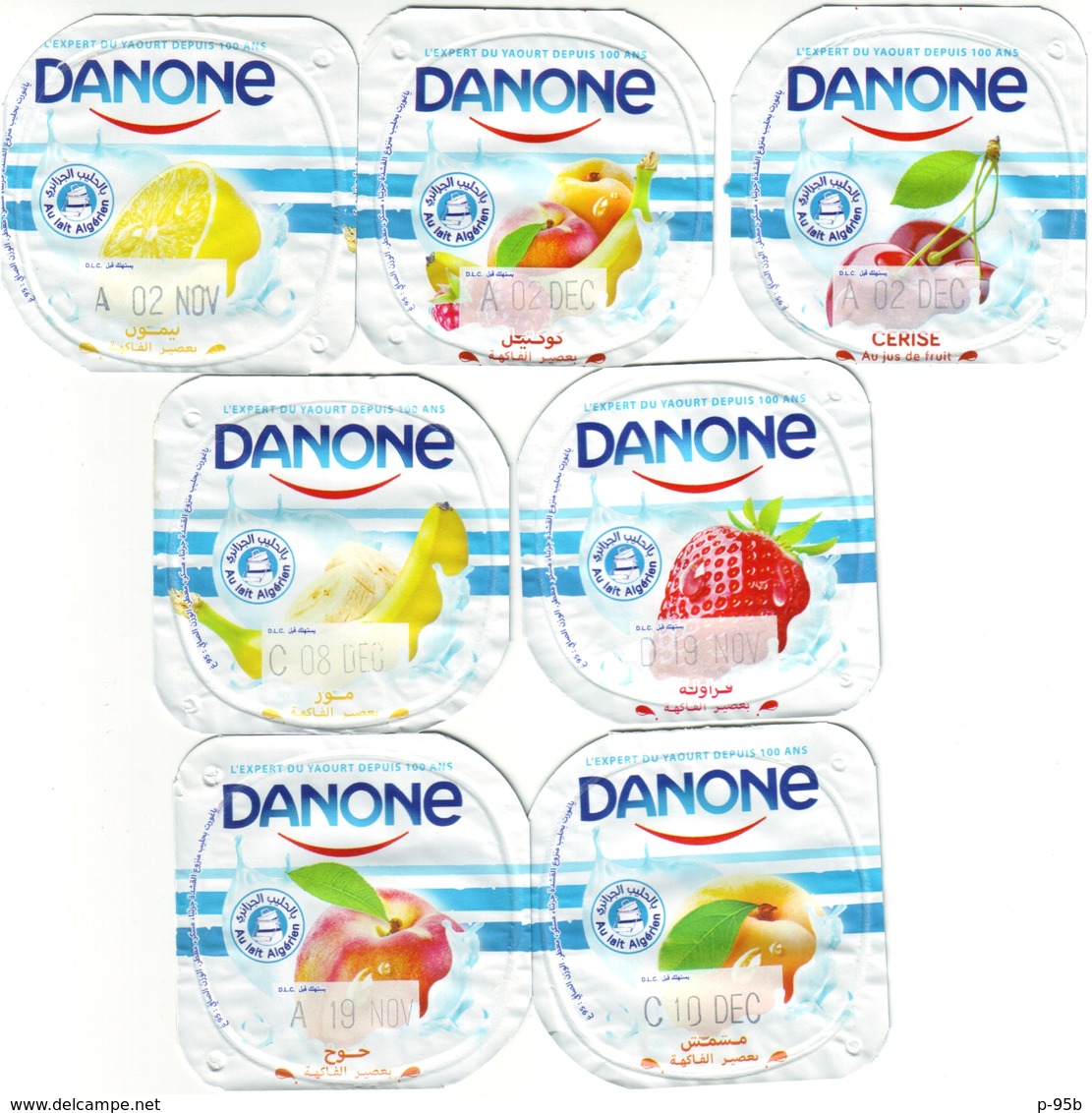 Algérie- Danone - Série Complète De 7 Opercules De Yaourt. - Opercules De Lait