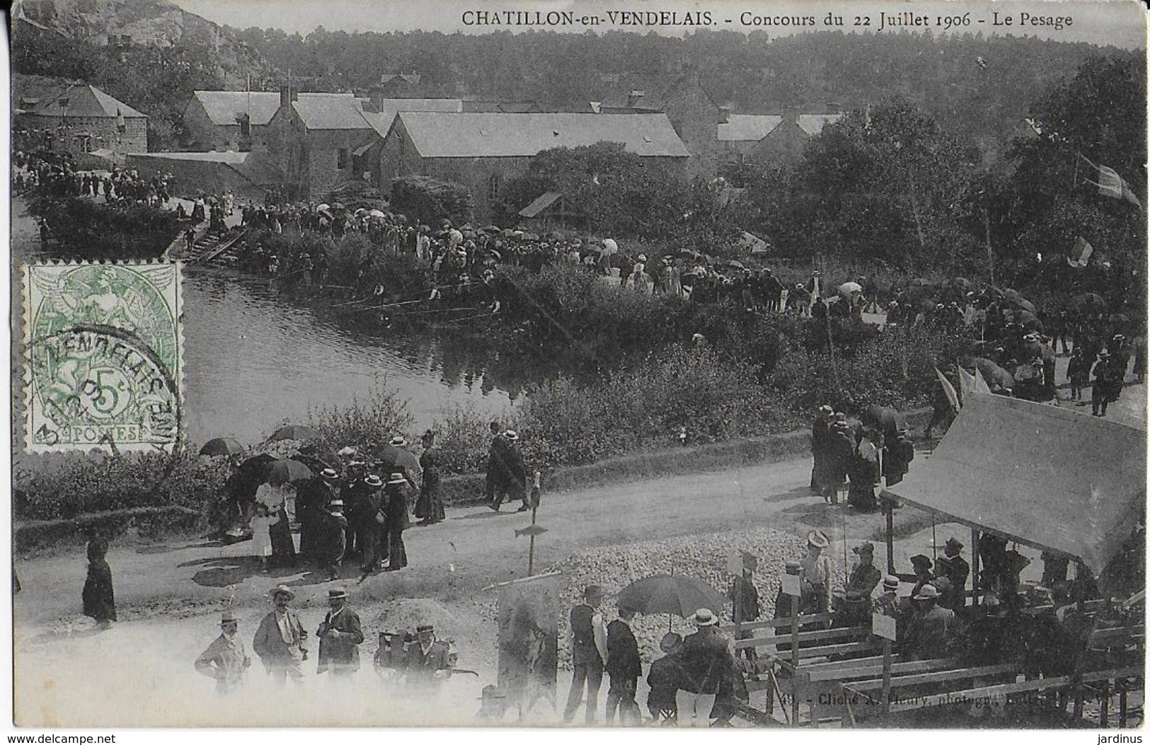 CHATILLON EN VENDELAIS (35) :Concours Du 22 Juillet 1906- Le Pesage Du Poisson ( Carte 1907) - Autres & Non Classés