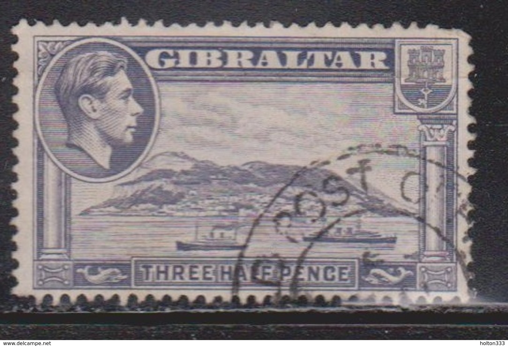 GIBRALTAR Scott # 109A Used - KGVI & Ships - Gibraltar