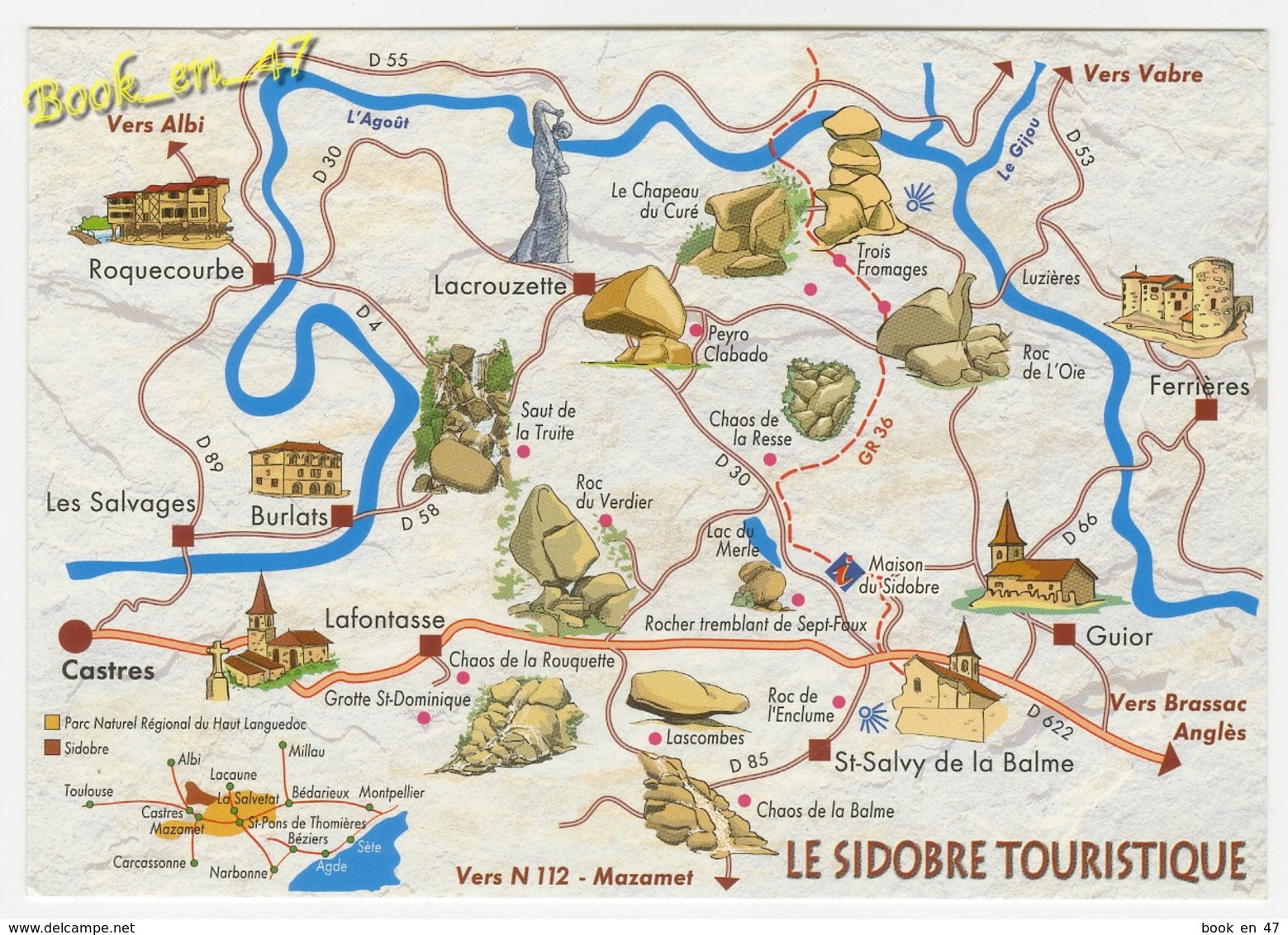 {81691} 81 Tarn Le Sidobre Touristique , Carte Et Illustrations - Cartes Géographiques