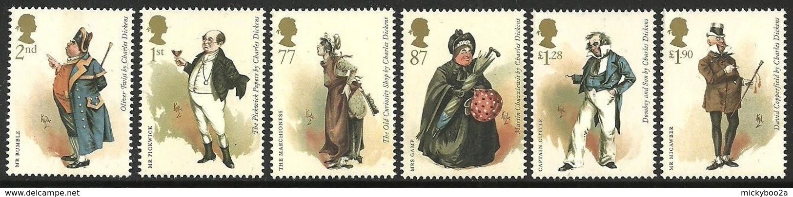 GB 2012 CHARLES DICKENS TWIST COPPERFIELD PICKWICK SET MNH - Unused Stamps