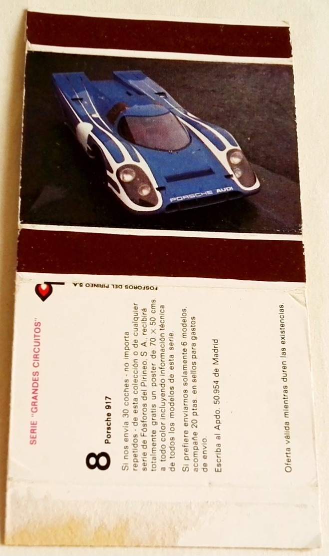 Vieille Boîte D'allumettes, Old Matchbox / Grand Circuit Série, Porsche 917 - Cajas De Cerillas (fósforos)