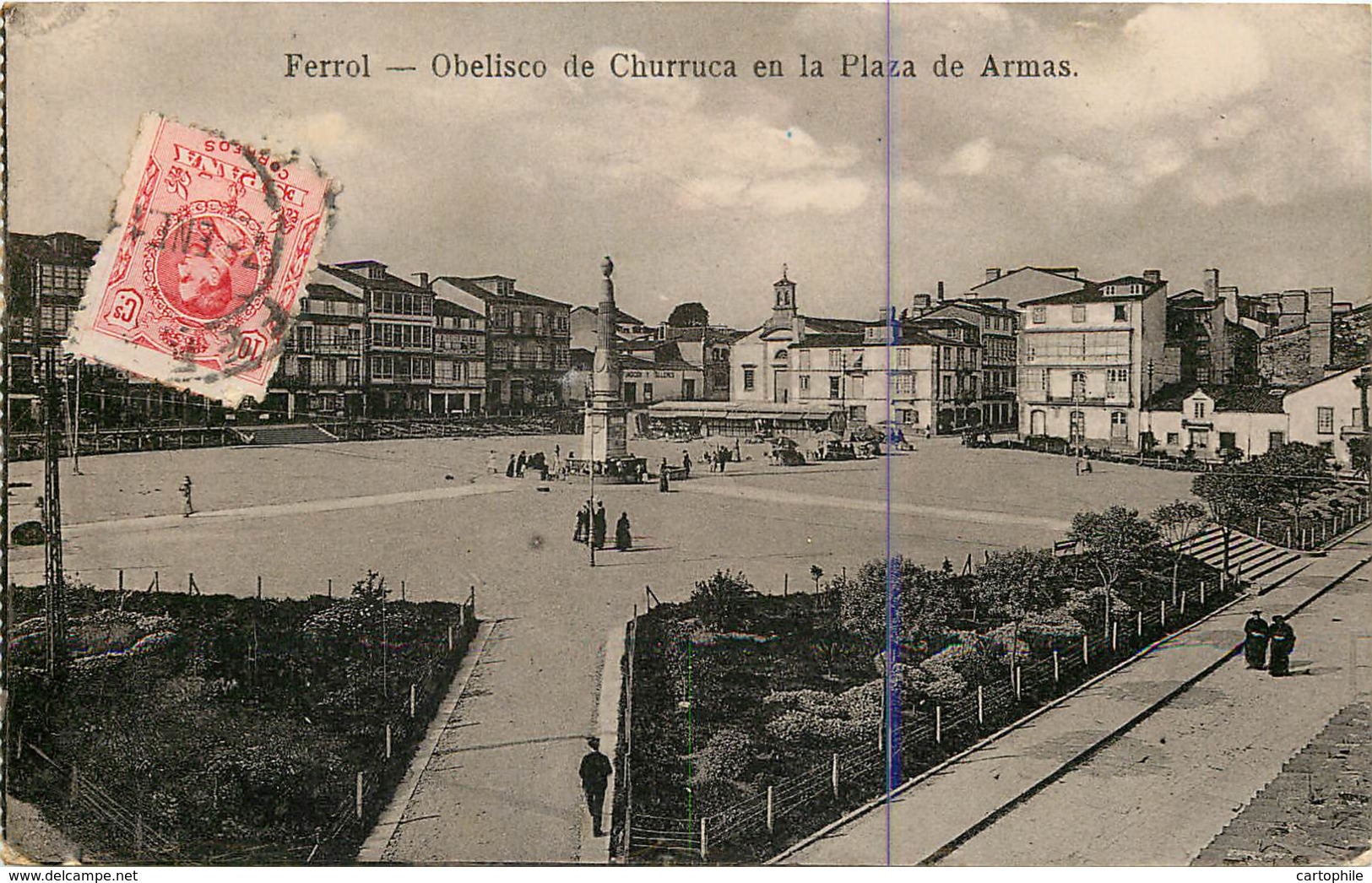 Espagne - Ferrol - Obelisco De Churruca Plaza De Armas 1911 - La Coruña