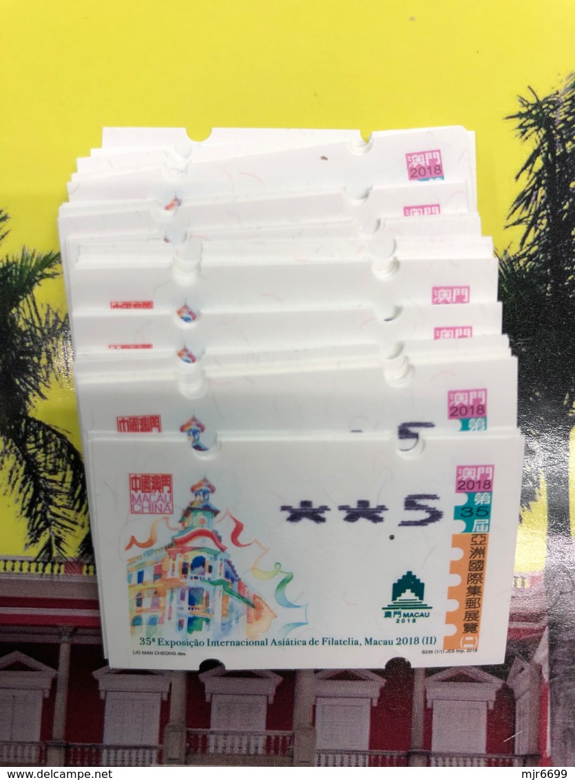 MACAU, 2018 ATM LABELS 35TH INTERNATIONAL EXHIBITION - 50AVOS NOT PROGRAMMED VALUE X 10 - Distributors