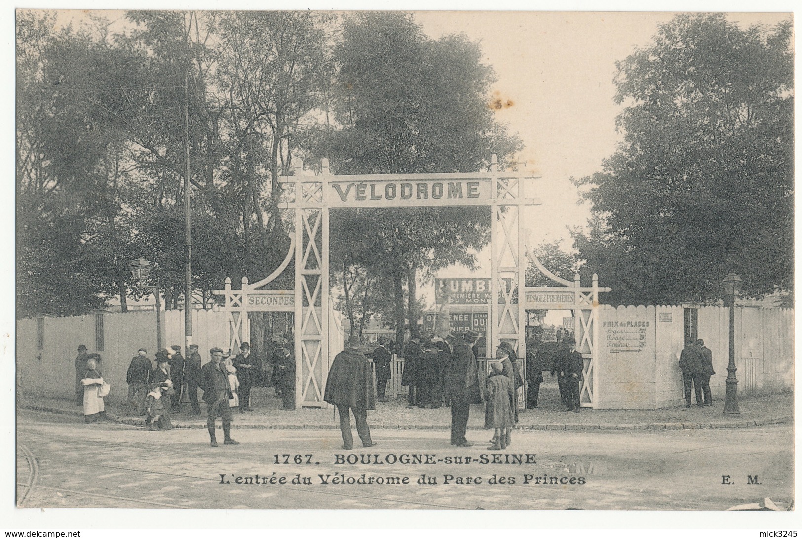 Boulogne Sur Seine - L'entrée Du Véodrome Du Parc Des Princes - Ed E.M. - Boulogne Billancourt