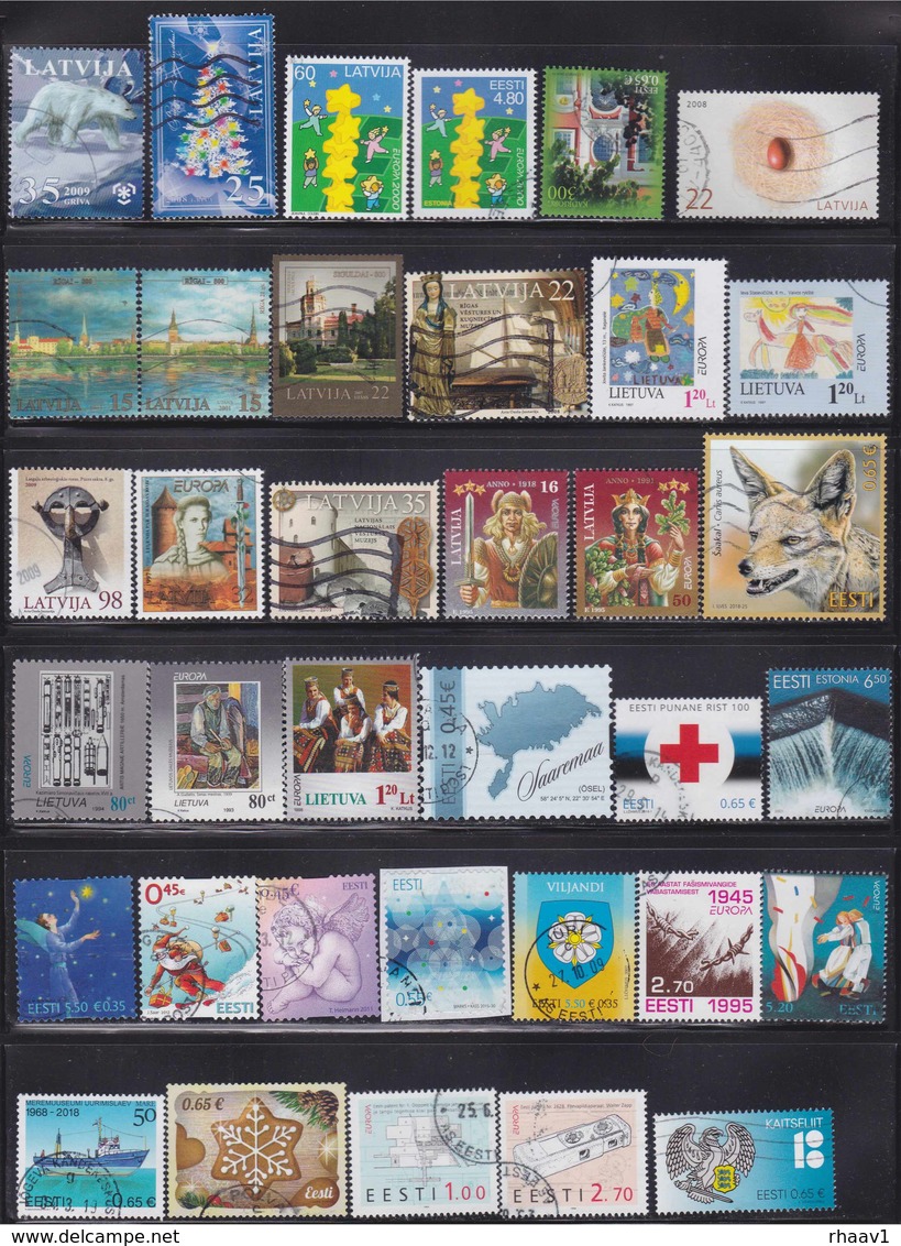 Estonia, Latvia, Lithuania 92 Used Stamps - Collezioni (senza Album)