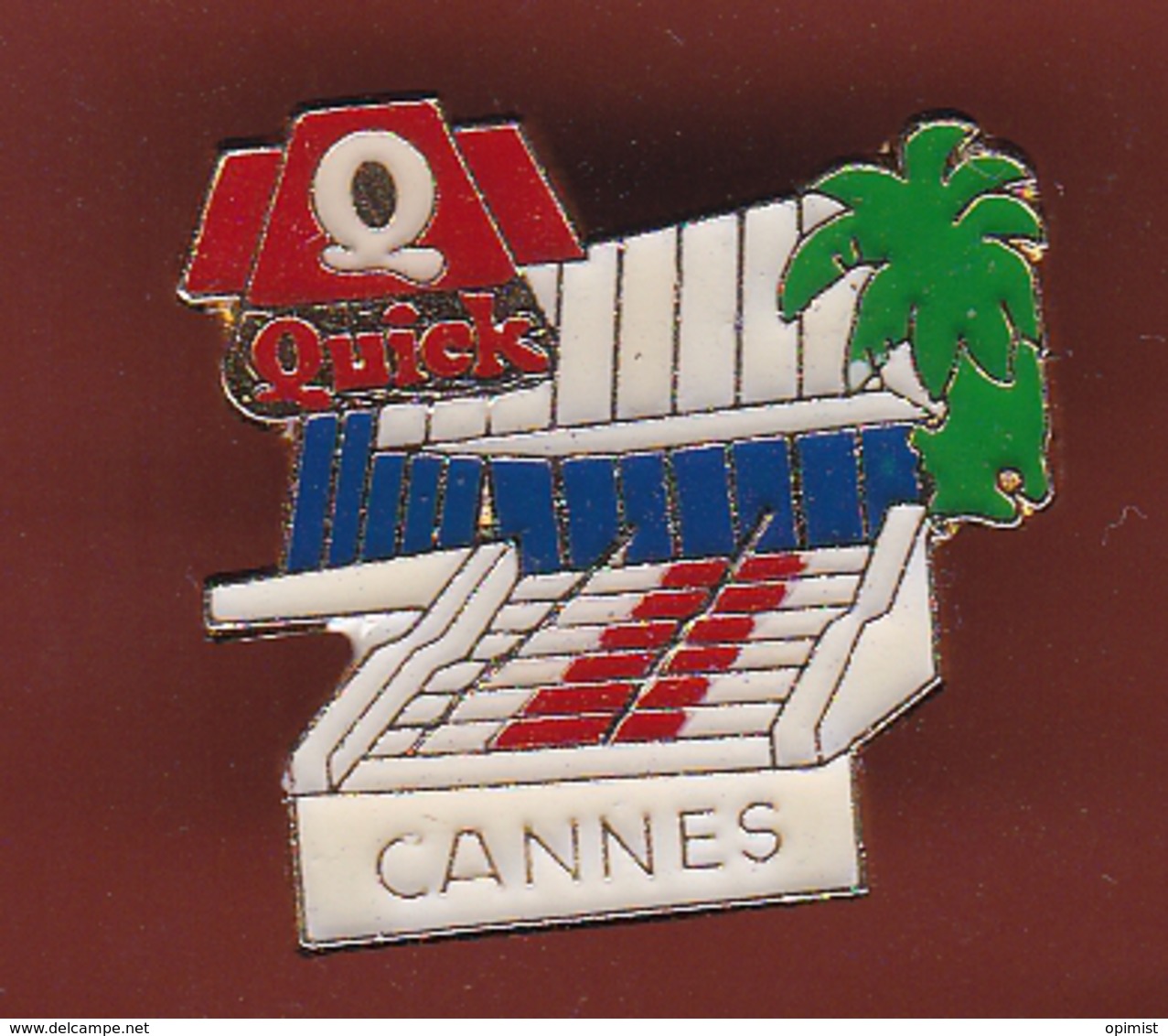 59593- Pin's.Quick.Cannes.marche Du Palais Des Festival.cinema. .. - Villes