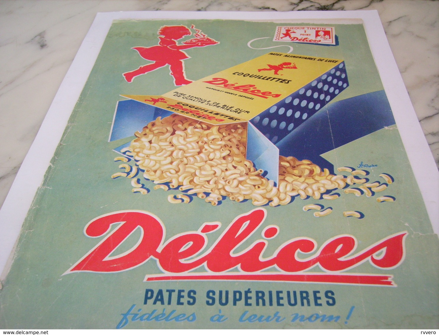 ANCIENNE PUBLICITE PATES SUPERIEURES DELICES  1956 - Affiches