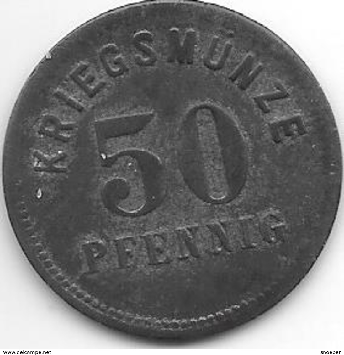 *notgeld Bensheim 50 Pfennig  1917 Zn  803. 5 / F34.4a - Otros & Sin Clasificación