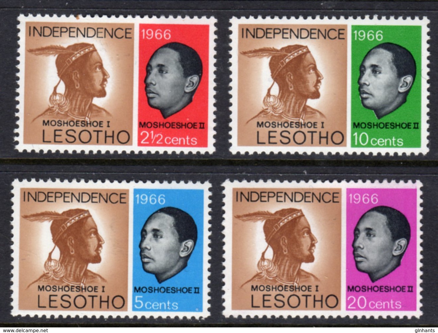 LESOTHO  - 1966 INDEPENDENCE SET (4V) FINE MOUNTED MINT MM * SG 106-109 - Lesotho (1966-...)