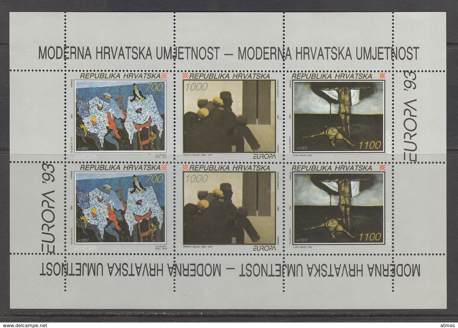 Croatia MNH Michel Nr 240/42 Sheet From 1993 CEPT / Catw 12.00 EUR - Kroatië