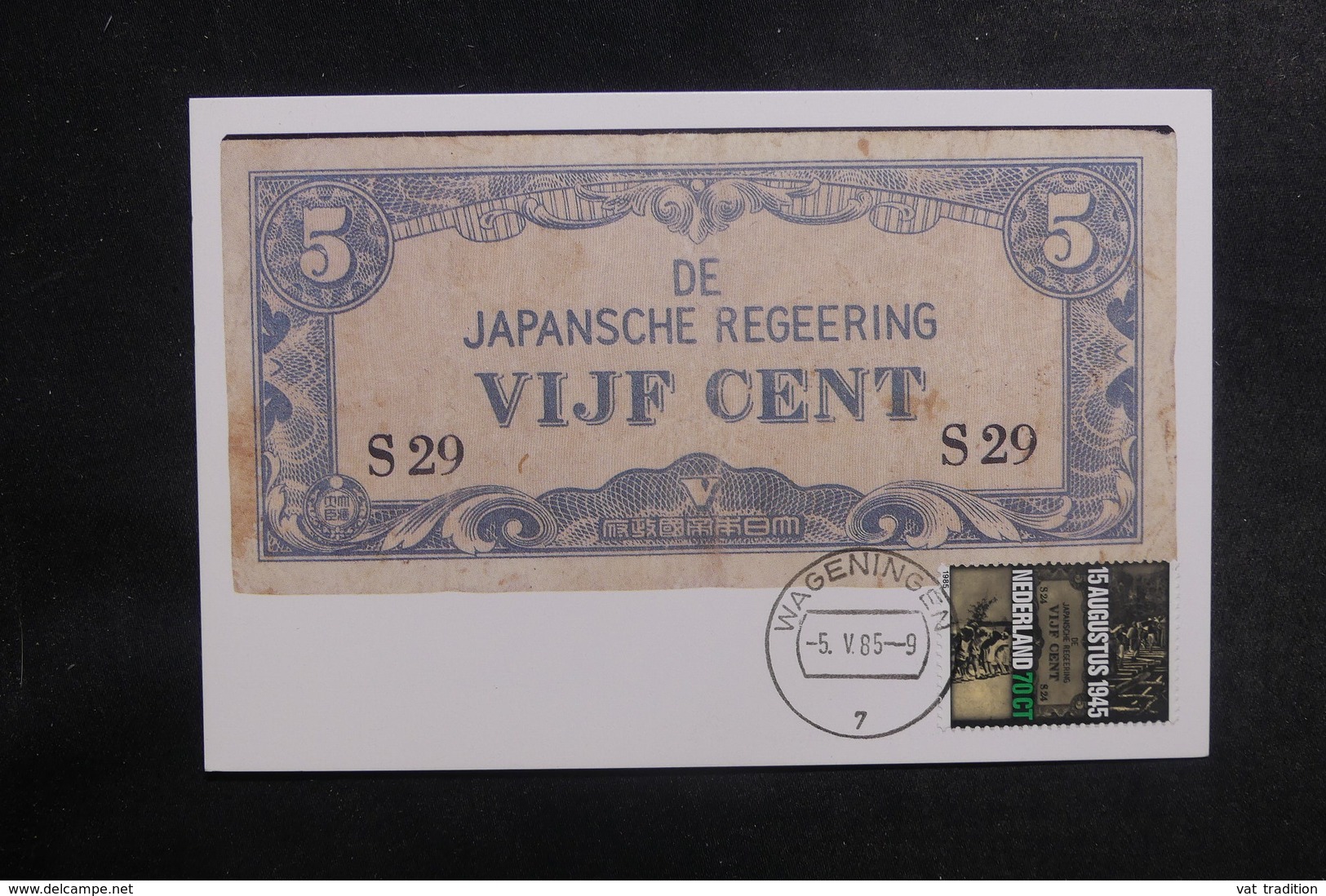 PAYS BAS - Carte Maximum 1985 -  Billet Japonais - L 39646 - Maximum Cards