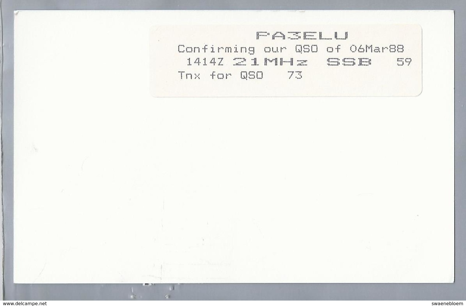 US.- QSL KAART. CARD. K3WW. Dr. CHARLES D. FULP Jr. D.D.S.. PERKASIE, Pennsylvania,  BUCKS COUNTY. U.S.A. ARRL - Radio-amateur