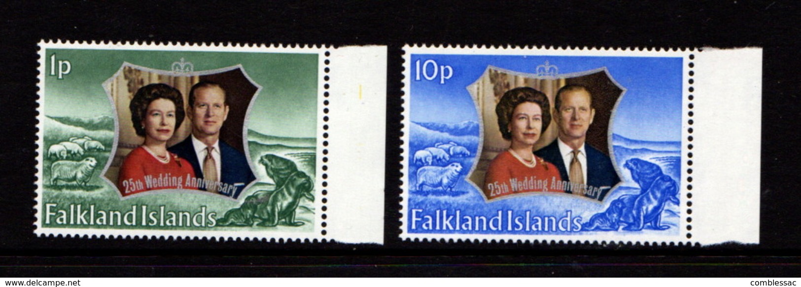 FALKLAND  ISLANDS    1972    Royal  Silver  Wedding    Set  Of  2    MNH - Falkland Islands