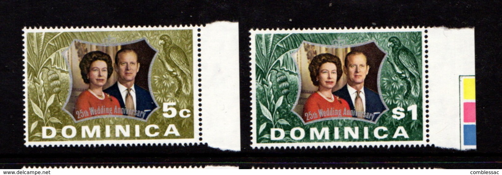 DOMINICA    1972    Royal  Silver  Wedding    Set  Of  2    MNH - Dominica (...-1978)