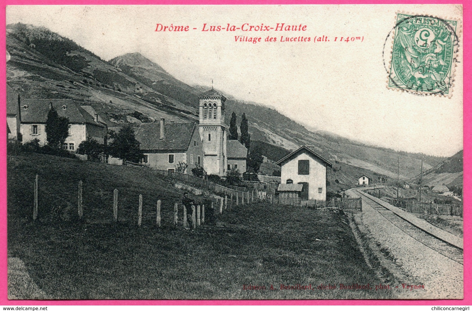 Drôme - Lus La Croix Haute - Village Des Lucettes - Gare - Animée - 1907 - Autres & Non Classés