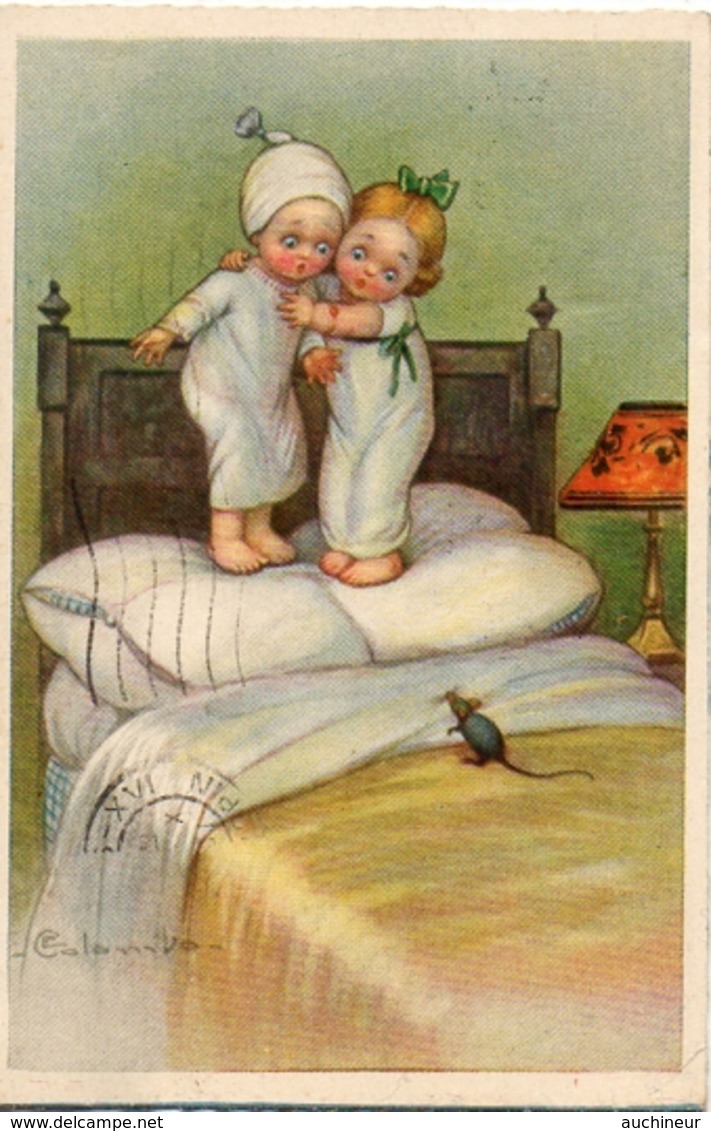 E Colombo - Couple Enfant Lit Souris (1923) - Colombo, E.