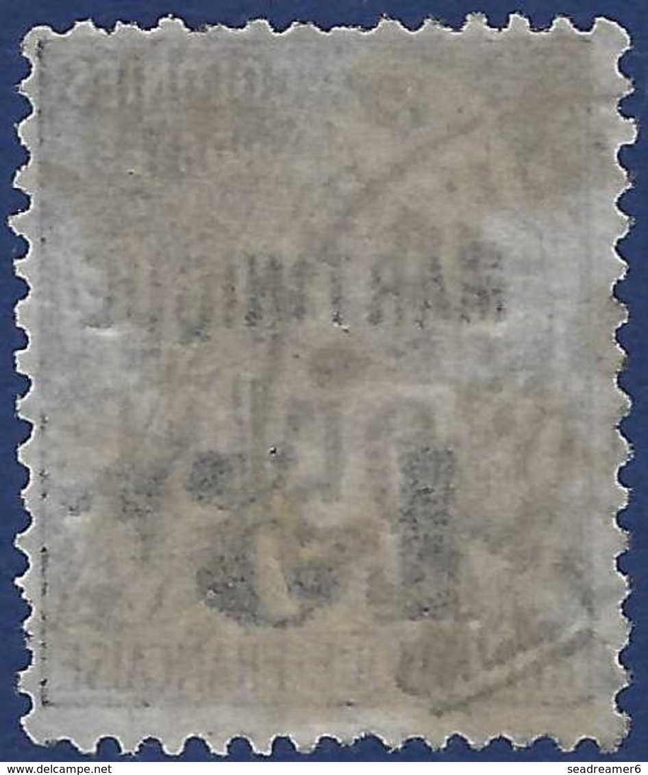 France Colonies Martinique N°17c Oblitéré 15c Sur 25c Variété 5 Penché R & TTB - Used Stamps