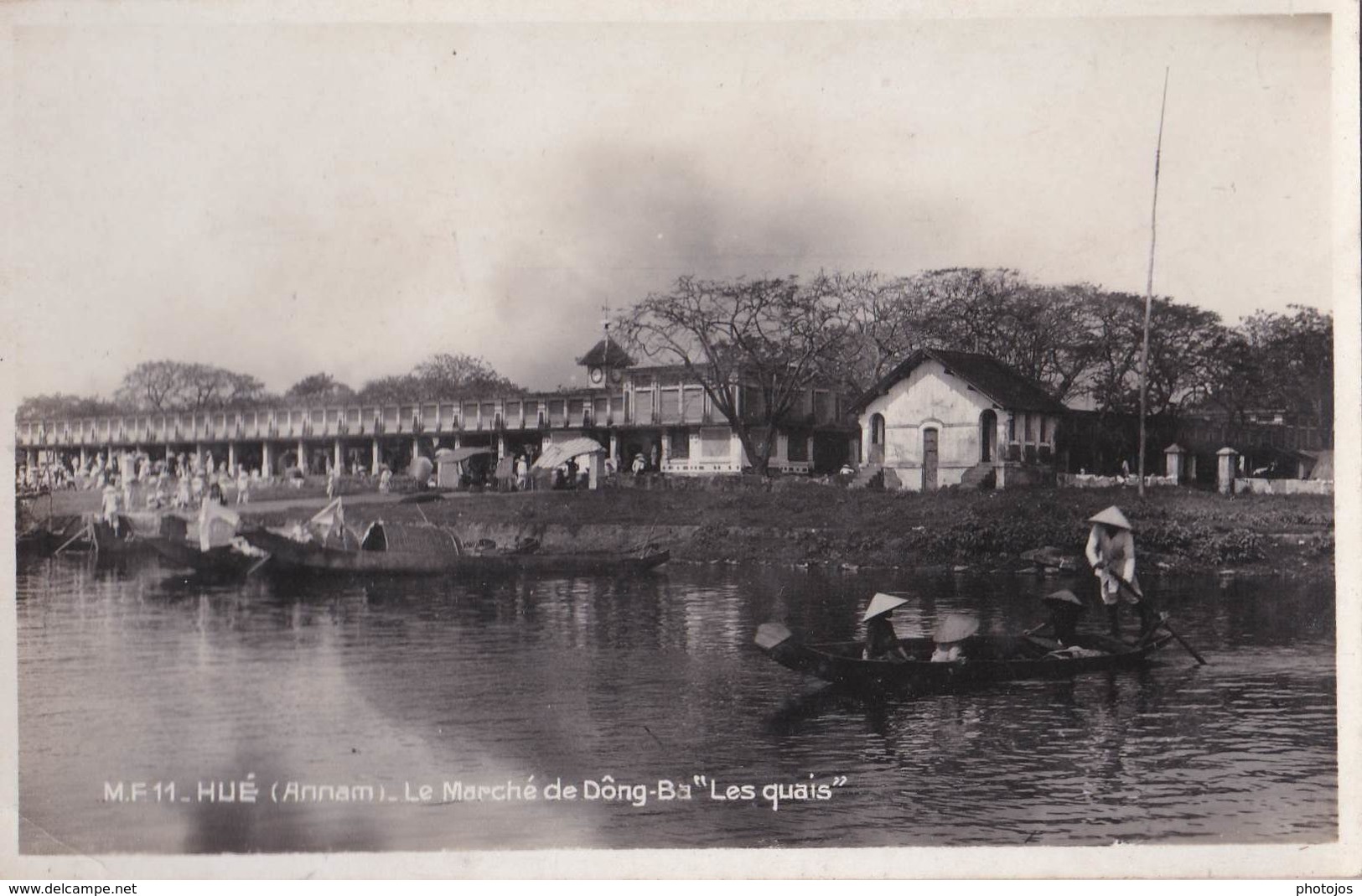 Carte Photo  :  Hué (Indochine Vietnam)   Annam Marché De Dong Ba   Les Quais   ED Morin  N° 11 - Lieux